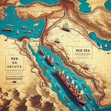 The Red sea shipping route