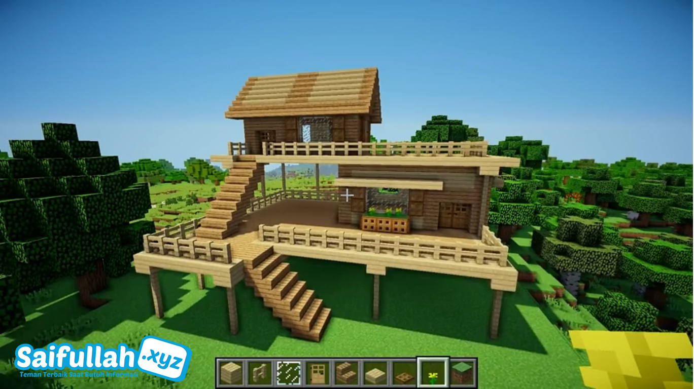 Cara Membuat Rumah Bertingkat Keren Ala Villa Pedesaan Di Minecraft Saifullahid