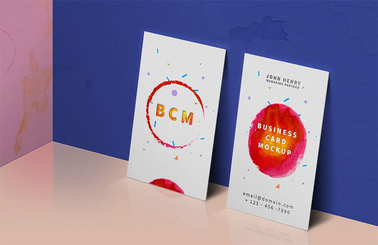 Standing Business Card Mockup PSD