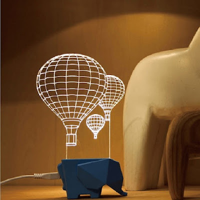 3D Visual Night Light Elephant Air Balloon