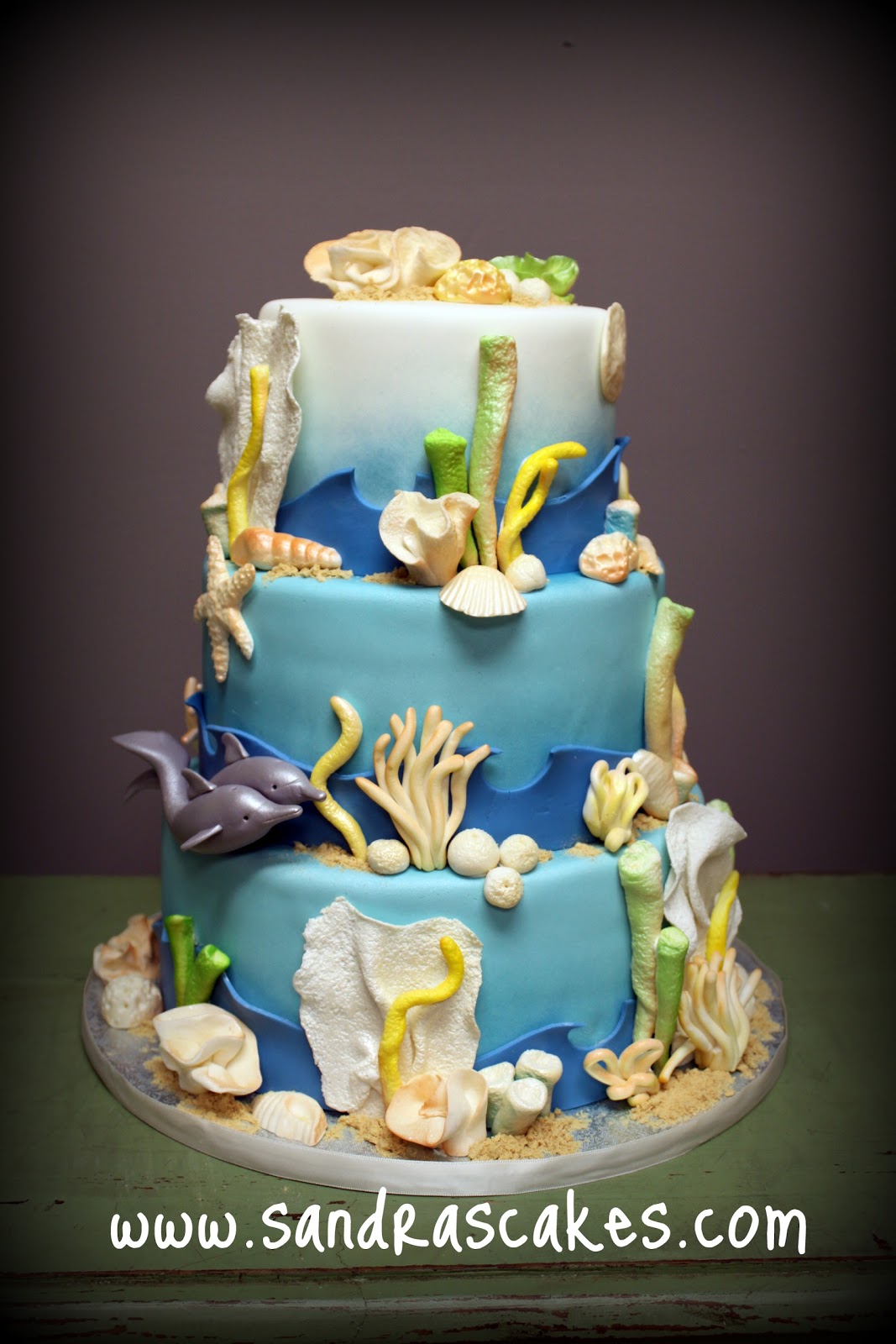 On Birthday Cakes: Ocean Themed Wedding Cake