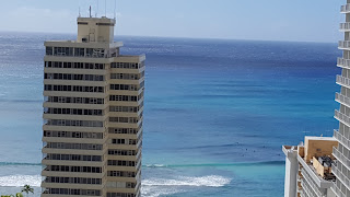 View from our room on the 29th floor of the Hilton Waikiki Beach Hotel