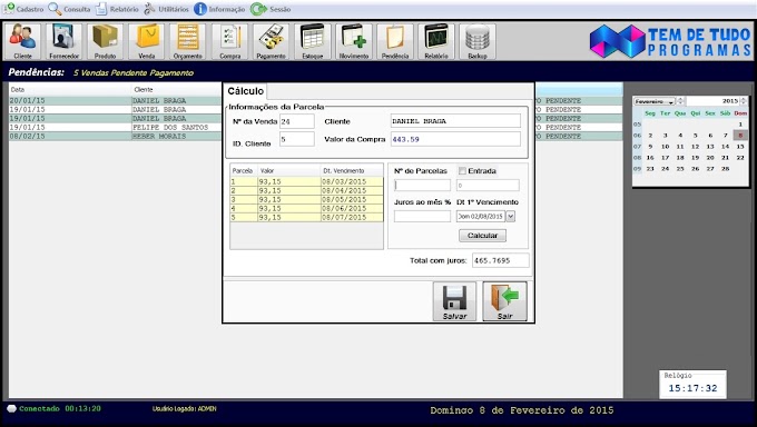 Código Fonte Java do Sistema De Vendas com Banco MySQL