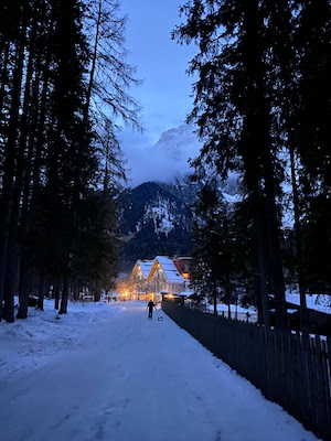 Lago di Anterselva con la neve