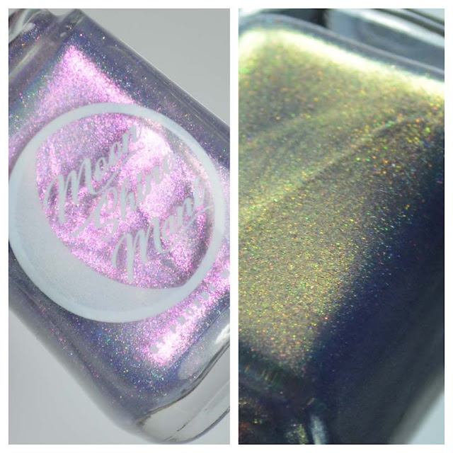 purple holographic chrome nail polish