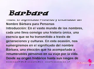 significado del nombre Barbara