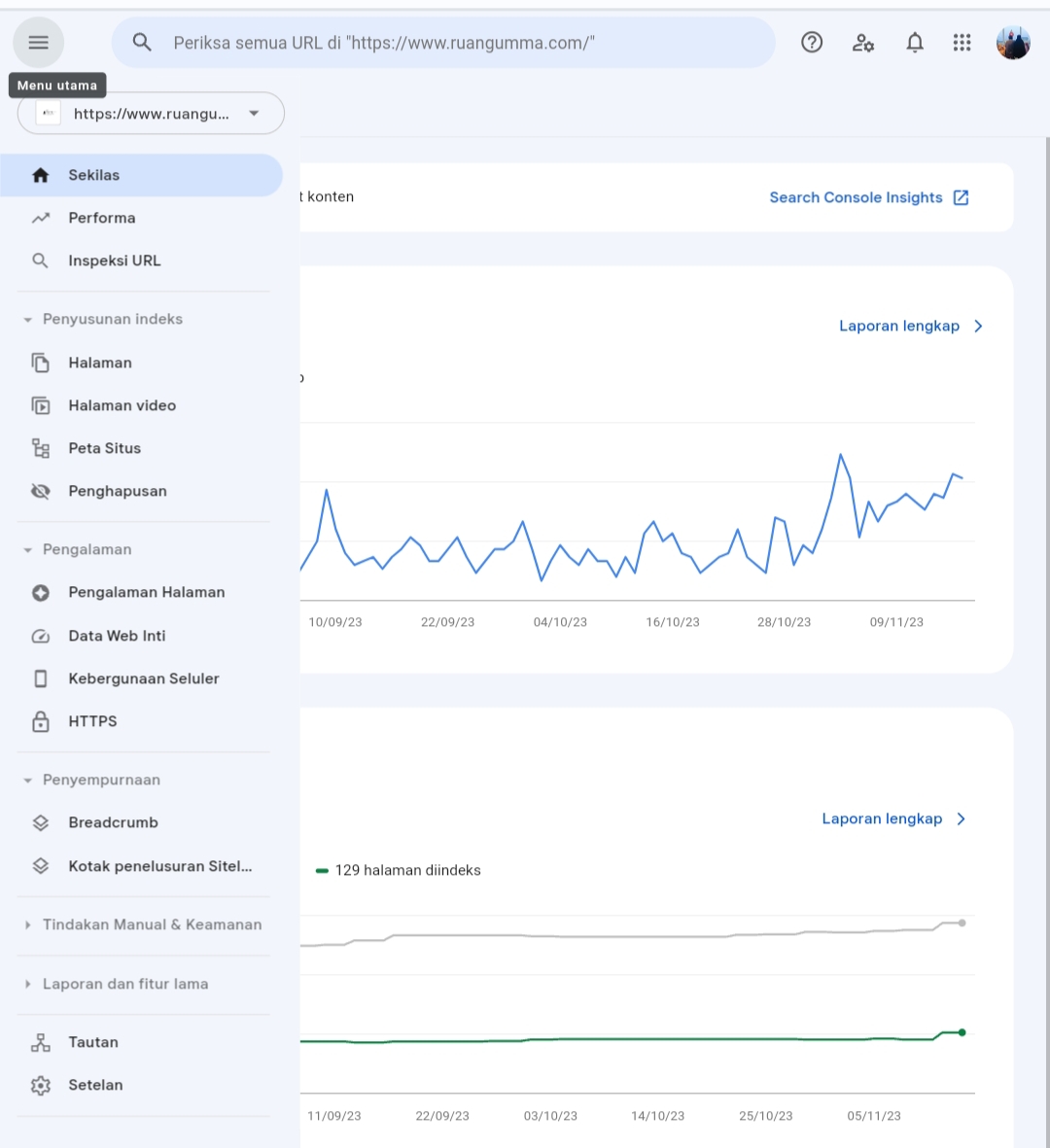 Tampilan Google Search Console Terbaru