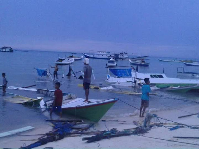 Breaking News : Pasca Gelombang Pasang, Begini Kondisi Warga ,Pulau Jinato Pagi Ini