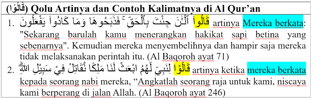 (قَالُوْا) Qolu Artinya dan Contoh Kalimatnya di Al Qur'an