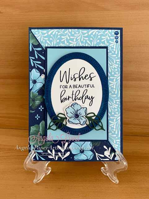 Angela's PaperArts: Stampin Up Framed Florets Diagonal special fold birthday card