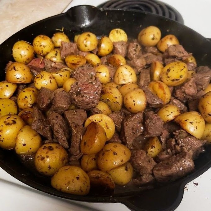 Skillet Steak with Garlic Butter and Potatoes