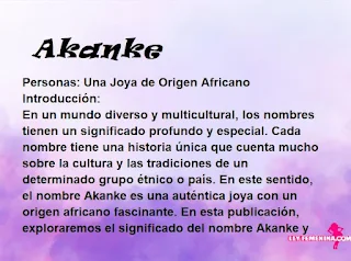 significado del nombre Akanke