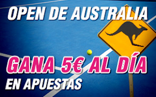 wanabet consigue 5 euros dia Open de Australia 16-22 enero