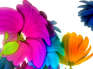 Coloridas flores en 3D Fotos de flores en 3D