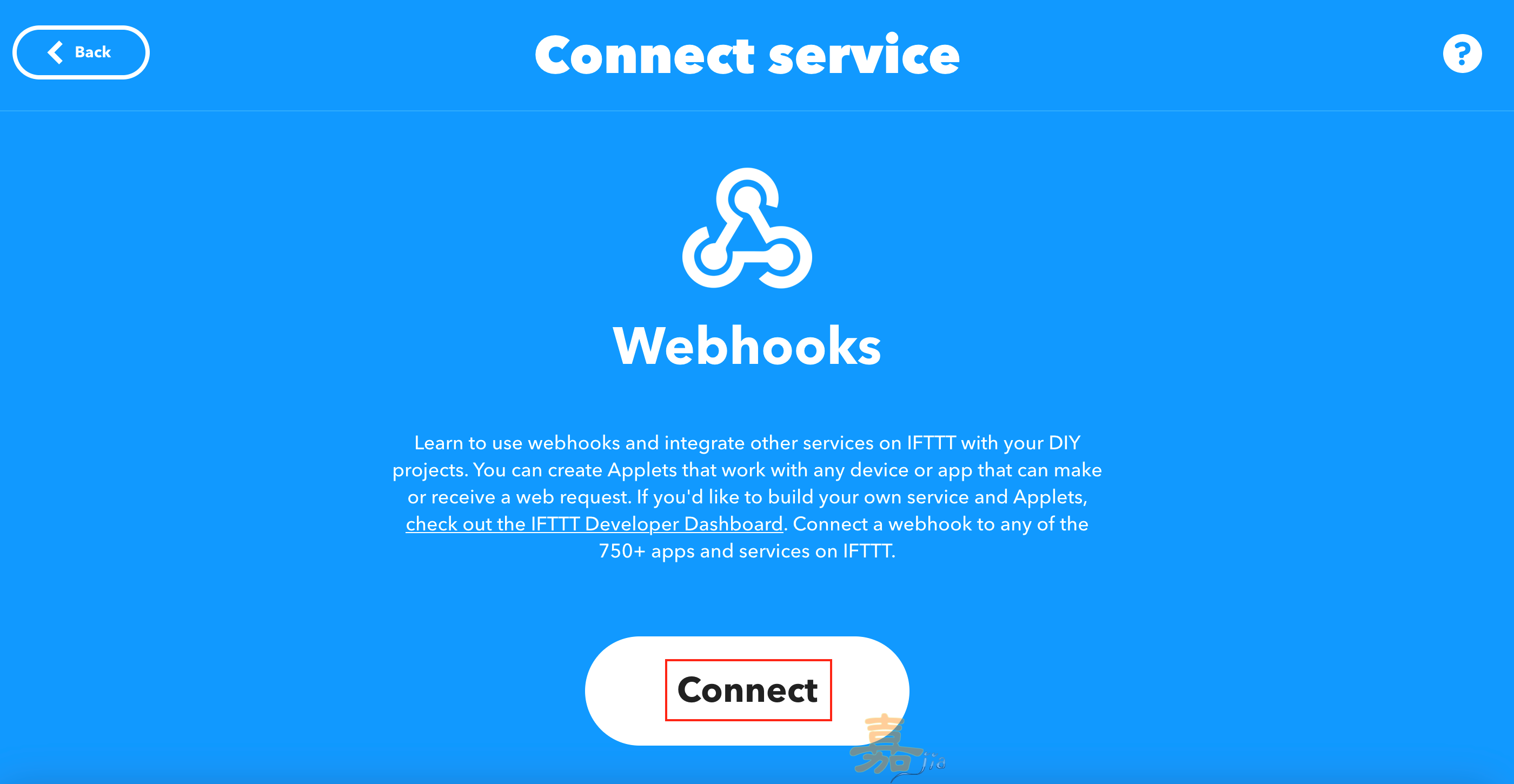 IFTTT webhooks connect