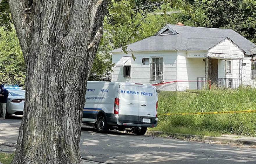 A police van is stopped external the house where the group of Eliza Fletcher was tracked down lying on the ground.