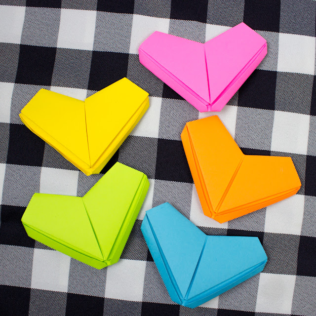 How to Fold Origami Bears and Conversation Hearts for a fun and easy kids Valentine's day craft