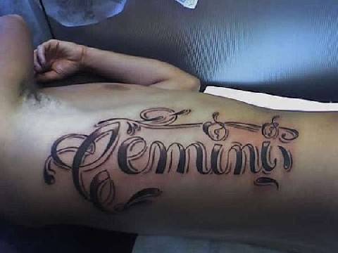 Words Hand Gemini Zodiac Tattoos