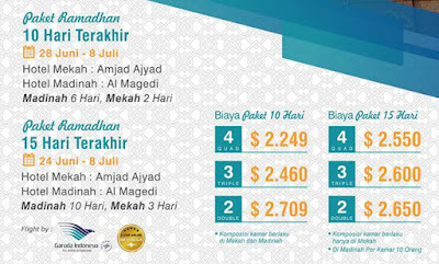 Harga Paket Umroh Ramadhan 2016