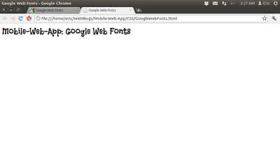 Example of using Google web fonts