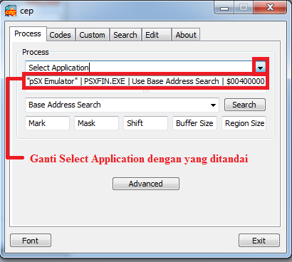 Ghiyas: Cara menggunakan CEP (Cheat Emulator PSX)