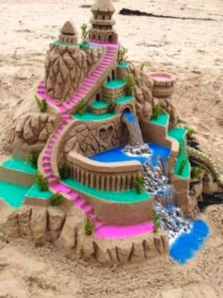 Sand art in a beautiful sculptures