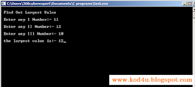 C Program Find Largest Number Among Three Numbers