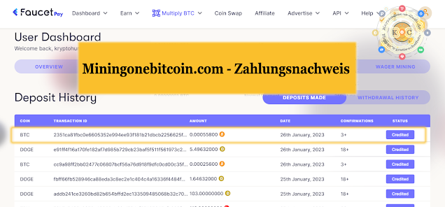 Miningonebitcoin.com Zahlungsnachweis Januar 23