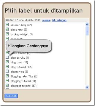 pilih label