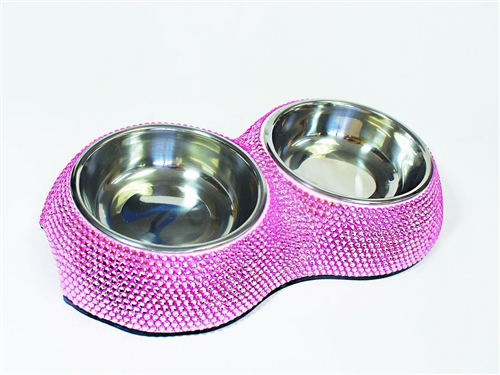 Crystal Dining Bowls in Pink