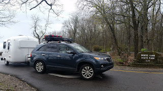 Our U-haul CT-13 Fiberglass Camper at Monte Sano State Park in Huntsville, Alabama.