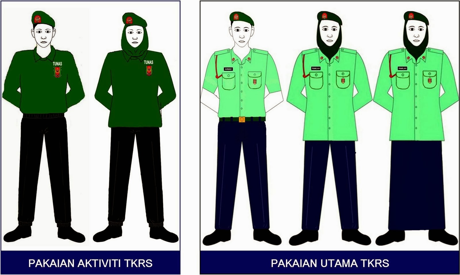 PEMAKAIAN UNIT UNIFORM PBSM TUNAS PUTERI TKRS DAN PUTERI 