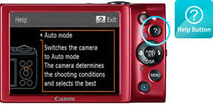 Canon PowerShot A3400 IS Help Button