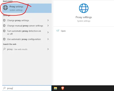 Network setting in Windows 10
