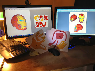 Pepakura Viewer, Microsoft Publisher, and actual paper.