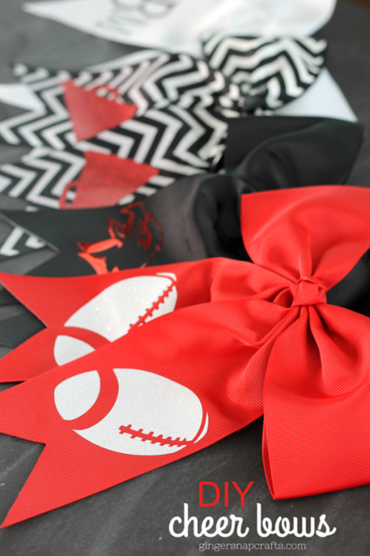 DIY Cheer Bows at GingerSnapCrafts.com #cheer #cheerbows #cricutmade #cricut_thumb