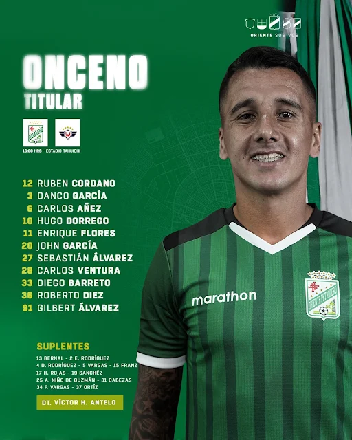 Alineaciones Oriente Petrolero vs Wilstermann