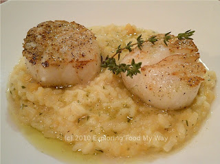 Butternut Squash Risotto with Seared Scallops