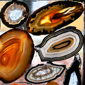 SIO4 SIO2 AGATE GEODE Rock Slice Window Detail by Jeanne Selep