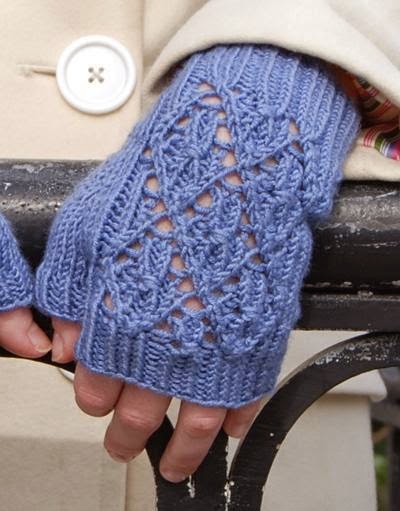 image Free Knitting Pattern-LacyFingerless Mitts 