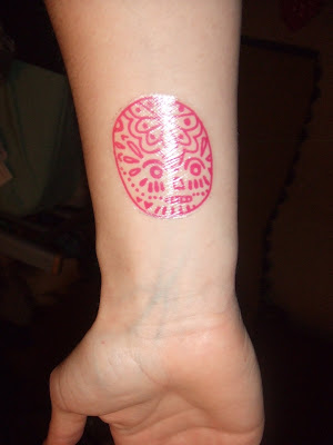 here is a picture of one of gemma's sugar skull tattoos. it was taken after