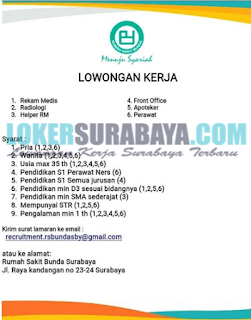 Loker Surabaya Terbaru di Rumah Sakit Bunda Mei 2019