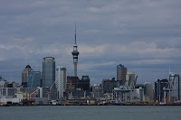 Auckland City view when harbour ferry cruising