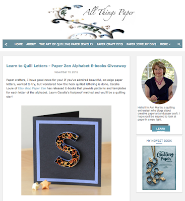 E-book Giveaway! Win a copy of Quilling Letters or Quilling Lowercase Letters