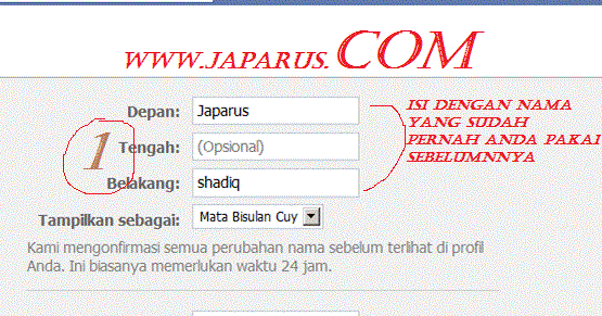 Ganti Nama Facebook Yang Udah Limit