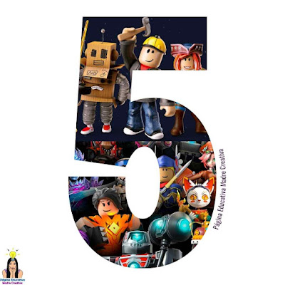 Número 5 Cinco de ROBLOX para imprimir