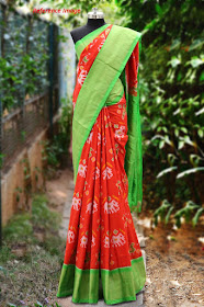 https://devihandlooms.com/shop/product/red-color-pochampally-ikkath-silk-saree-with-parrot-green-border/