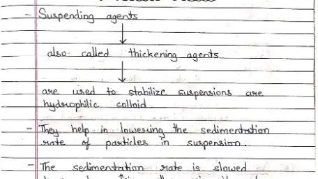Suspending Emulsifying Agents Handeritten notes PDF | PPT