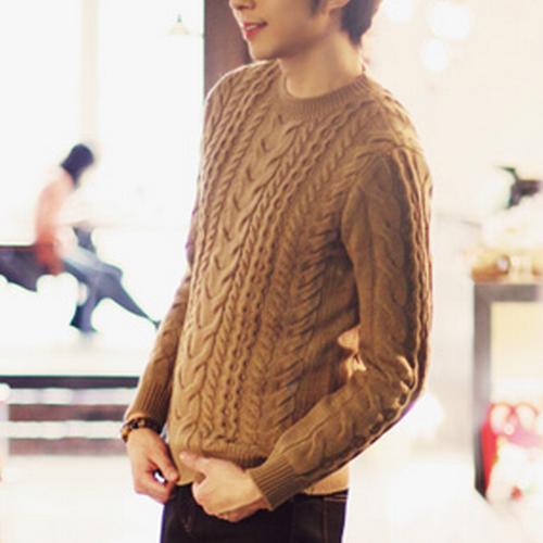 Cable Knit Crew Neck Sweater