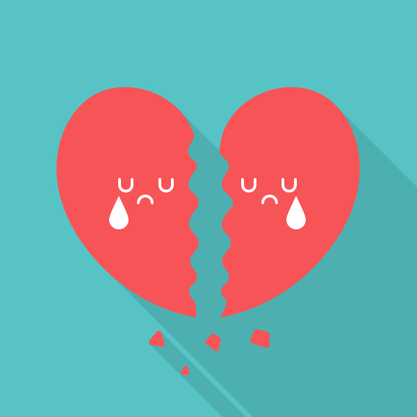 broken heart flat icon